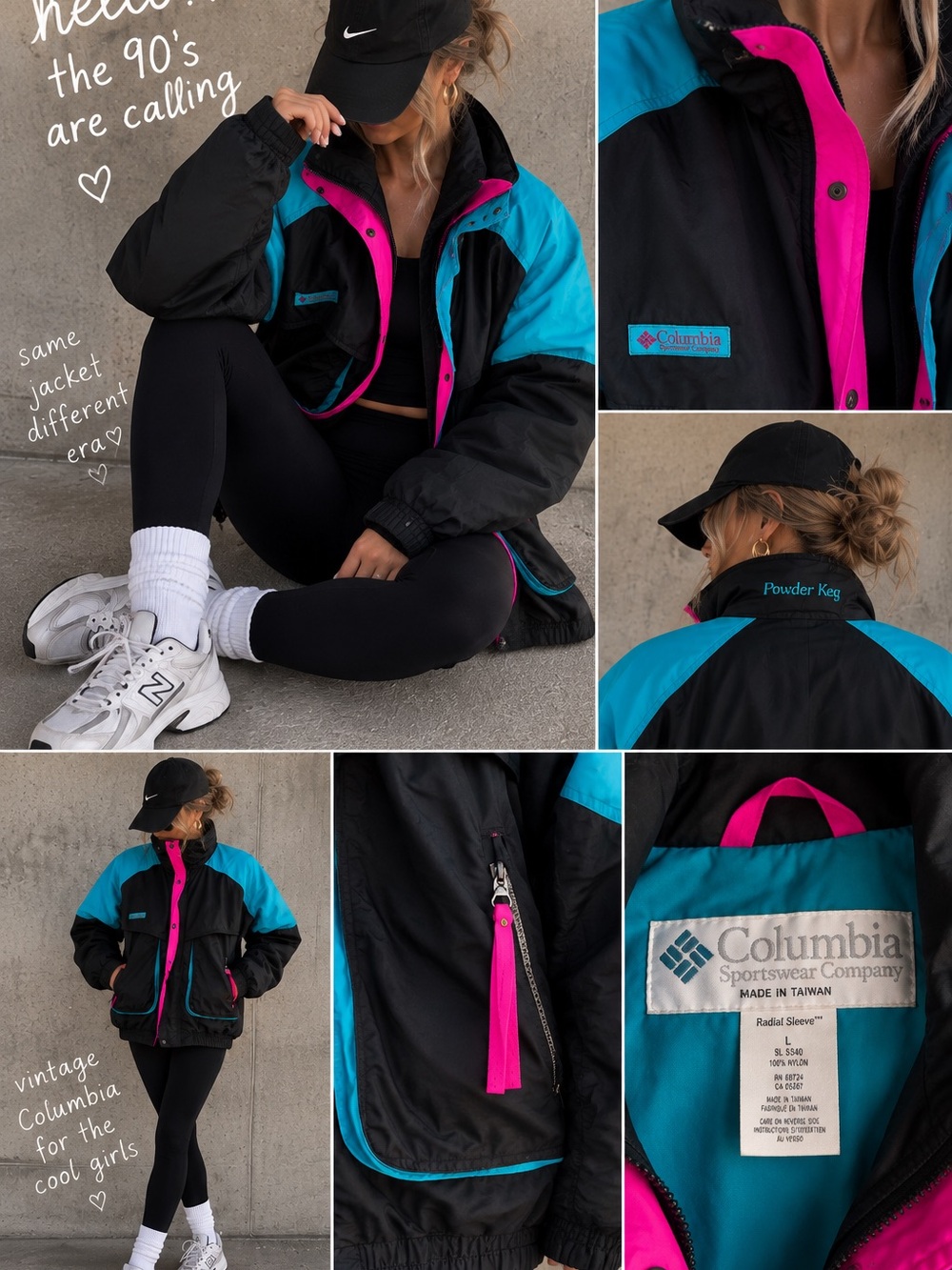Vintage Columbia Powder Keg 90s Colorblock Ski Jacket L